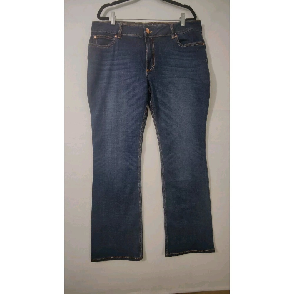 Wrangler Retro Mae‎ Mid Rise Bootcut Jeans Womens 9/10x34 Dark Wash 1009MWZHT